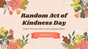 Diseño de presentación gratuita del Día del acto de bondad aleatorio para el tema de Google Slides y la plantilla de PowerPoint