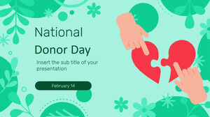 Google Slaytlar teması ve PowerPoint Şablonu için Ulusal Bağışçı Günü Ücretsiz Sunum Tasarımı