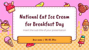 Google 슬라이드 테마 및 파워포인트 템플릿을 위한 아침 식사의 날 무료 프레젠테이션 디자인을 위한 National Eat Ice Cream