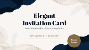 Design de apresentação gratuita de cartão de convite elegante para tema de Google Slides e modelo de PowerPoint