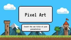 تصميم عرض تقديمي مجاني للرسائل الإخبارية من Pixel Art لموضوع شرائح Google وقالب PowerPoint