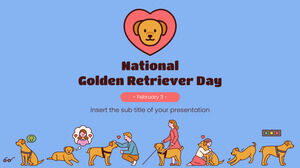 Google Slaytlar teması ve PowerPoint Şablonu için Ulusal Golden Retriever Günü Ücretsiz Sunum Tasarımı