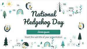 Design de apresentação gratuita do Dia Nacional do Ouriço para o tema do Google Slides e modelo do PowerPoint