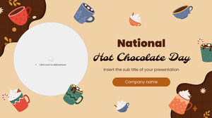 Design de apresentação gratuita do Dia Nacional do Chocolate Quente para o tema do Google Slides e modelo do PowerPoint
