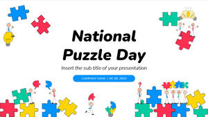 National Puzzle Day Design di presentazione gratuito per il tema Presentazioni Google e modello PowerPoint