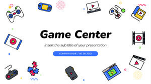 تصميم عرض تقديمي مجاني لمركز الألعاب لموضوع العروض التقديمية من Google وقالب PowerPoint