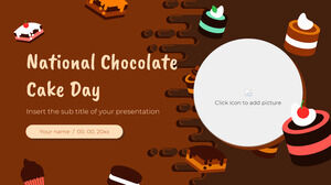 Design de apresentação gratuita do Dia Nacional do Bolo de Chocolate para o tema do Google Slides e modelo do PowerPoint
