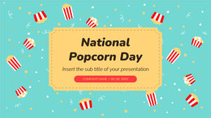 Diseño de presentación gratuita del Día nacional de las palomitas de maíz para el tema de Google Slides y la plantilla de PowerPoint