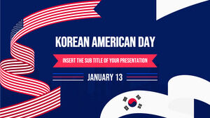 Progettazione di presentazioni gratuite per la Giornata americana coreana per il tema Presentazioni Google e modello PowerPoint