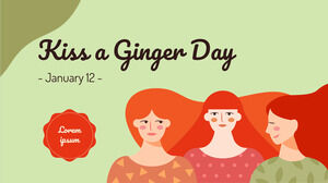 Kiss a Ginger Day Free Presentation Design for Google Slides theme و PowerPoint Template