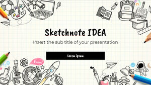 Google Slaytlar teması ve PowerPoint Şablonu için Dünya Sketchnote Günü Ücretsiz Sunum Tasarımı