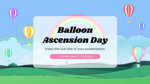 Google Slaytlar teması ve PowerPoint Şablonu için Balon Yükseliş Günü Sunum Tasarımı