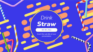 Дизайн презентации соломинки для питья для темы Google Slides и шаблона PowerPoint
