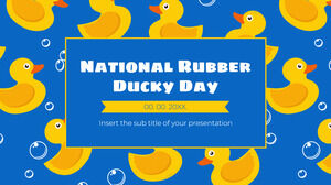 National Rubber Ducky Day Präsentationsdesign für das Google Slides-Thema und die PowerPoint-Vorlage