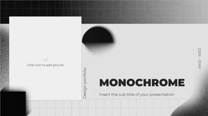 Monochromes Portfolio Kostenloses Präsentationsthema