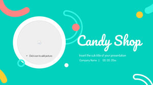 Șablon PowerPoint gratuit pentru magazin de bomboane și temă Google Slides