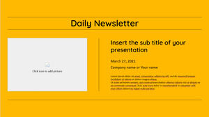 Modelo de PowerPoint grátis para boletim informativo diário e tema para Google Slides