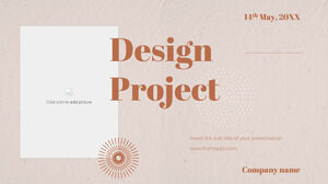 Modelo de PowerPoint gratuito de projeto de design e tema de Google Slides