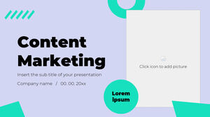 Design de apresentação gratuita de marketing de conteúdo para tema de Google Slides e modelo de PowerPoint