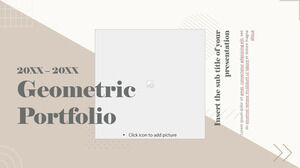 Design de apresentação de portfólio geométrico para tema de slides do Google e modelo de PowerPoint