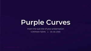 Google幻灯片主题的紫色曲线演示设计和PowerPoint模板