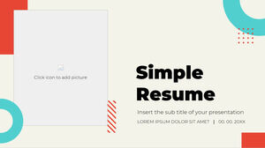 適用於 Google 幻燈片主題和 PowerPoint 模板的簡單簡歷免費演示設計