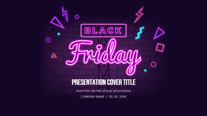 Temi gratuiti di Presentazioni Google e modelli PowerPoint per la presentazione del Black Friday al neon