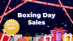 Design de apresentação de vendas do Boxing Day - Tema gratuito do Google Slides e modelo do PowerPoint