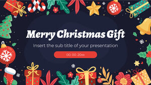 Cadou de Crăciun Fericit Design de fundal de prezentare gratuit pentru tema Google Slides și șablon PowerPoint