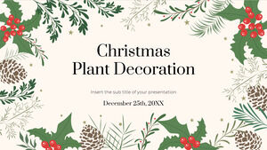 Conception de fond de présentation gratuite de décoration de plantes de Noël pour le thème Google Slides et le modèle PowerPoint