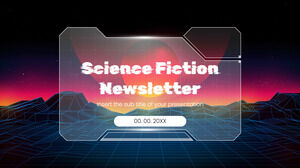 Design de apresentação de boletim informativo de ficção científica - Tema gratuito para Google Slides e modelo de PowerPoint