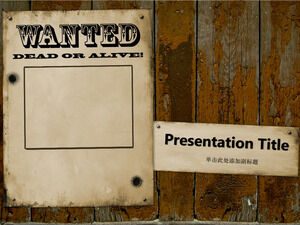 Ücretsiz Western Wanted Ödül PowerPoint Şablonu