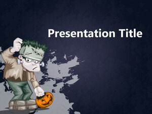 Modello PPT gratuito di Halloween Frankenstein
