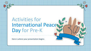 กิจกรรมวันสันติภาพสากลสำหรับ Pre-K