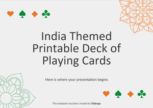 Druckbares Spielkartenspiel mit Indien-Thema