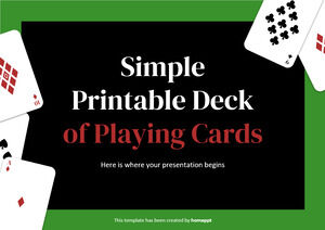 카드 놀이의 간단한 인쇄용 덱