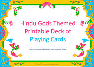 Baraja de cartas imprimible con temática de dioses hindúes
