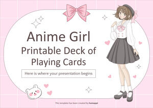 Anime Kız Yazdırılabilir Oyun Kartları Destesi