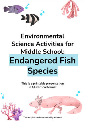 Environmental Science Activities for Middle School: Endangered Fish Species