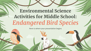 중학교 환경 과학 활동: 멸종 위기에 처한 조류 종