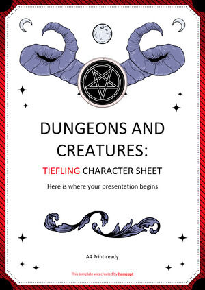 Dungeons and Creatures: Tiefling 캐릭터 시트