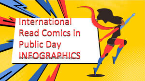 Quadrinhos de leitura internacional em infográficos do dia público