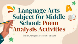 Language Arts Subject for Middle School: Poem Analysis Activities