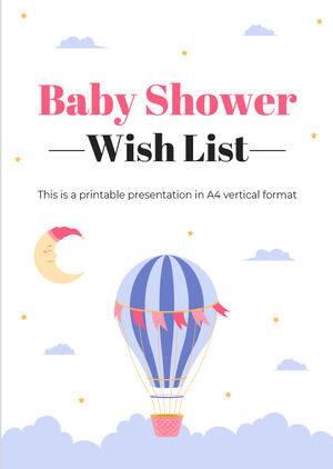 Liste de souhaits de douche de bébé
