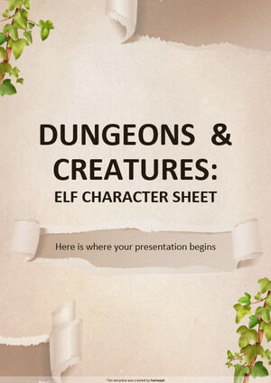 Dungeons and Creatures: Karta postaci elfa