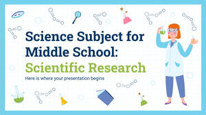 Materia di scienze per la scuola media: ricerca scientifica