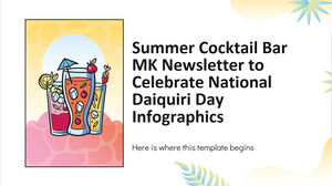 Summer Cocktail Bar MK Newsletter para celebrar el Día Nacional del Daiquiri Infografía