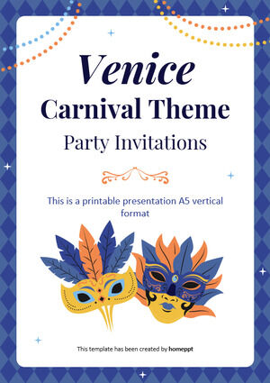 威尼斯狂歡節主題派對請柬