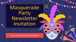 Masquerade Party Newsletter Invitation