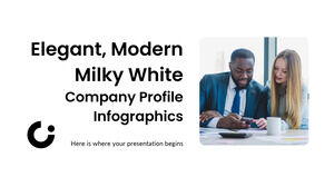 Infografía de perfil de empresa elegante y moderna en blanco lechoso